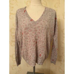 Ladies Medium 27 Miles Malibu 100% Cashmere Pink Lips Sweater